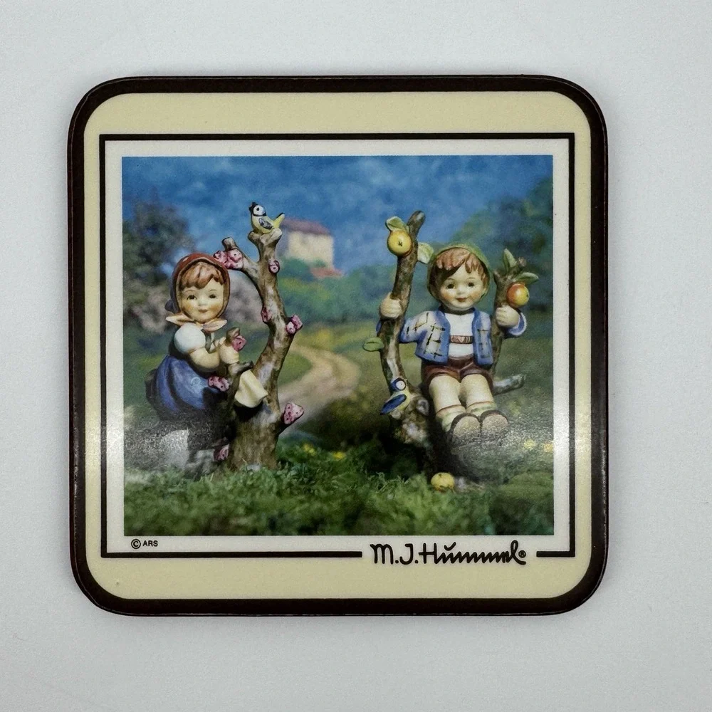 Vintage 1986 Hummel Coasters Set of 6 M.J. Hummel Papernell Made England Cottage